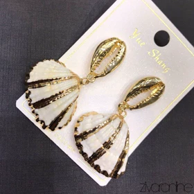 گوشواره زنانه طرح صدف رادیوم 20044