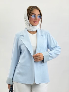 کت ویسکوز پشت دکمه 2039 (آبی روشن)