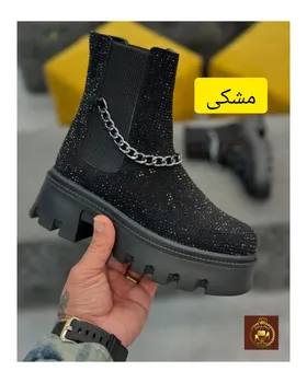 بوت تمام نگین‌دار زنانه بغل کشی