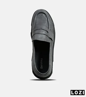کفش کتانی مردانه طوسی BERSHKA