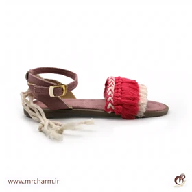 ست صندل و کیف تابستانه بافت زنانه mrc2416-05