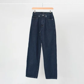 شلوار نیم بگ جین آبی تیره کد 969