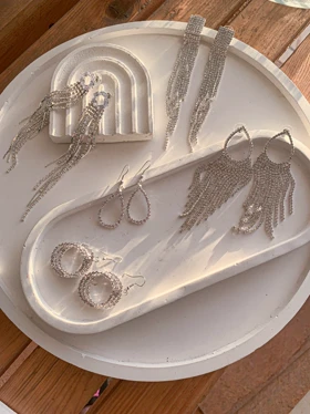 گوشواره جواهری قطره ساده