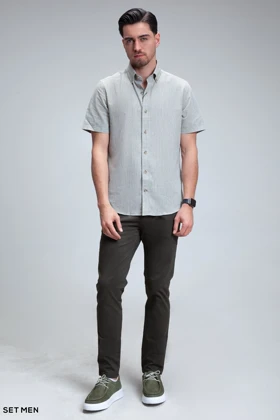 پیراهن مردانه آستین کوتاه لینن