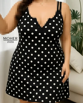 لباس خواب سایز بزرگ طرح خال‌خالی