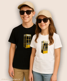 تیشرت بچگانه نوستالژی طرح تلفن همگانی