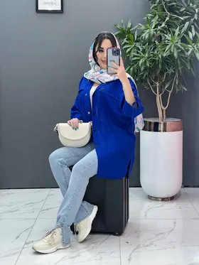 مانتو لینن آستین گت جلو دکمه