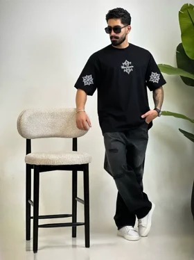 تیشرت مردانه مشکی مینیمال پروانه_کد4461