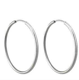 گوشواره حلقهای زنانه ژوپینگ مدل نوول استایل مینیمال نقرهای