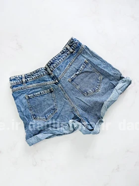 شورتک کوتاه جین ساده پاچه پاکتی