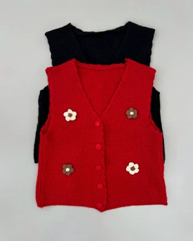 جلیقه بافت گل برجسته کد 4205