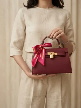 کیف HERMES وارداتی زرشکی هرمس ترند مد