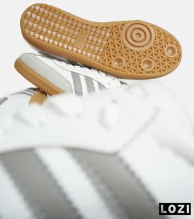 کفش کتانی مردانه و زنانه سفید طوسی کرم ADIDAS Samba مدل 7283