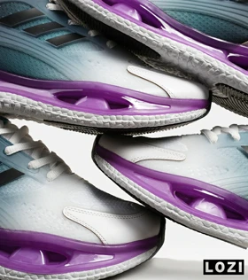 کفش کتانی مردانه سفید آبی بنفش ADIDAS bonce running
