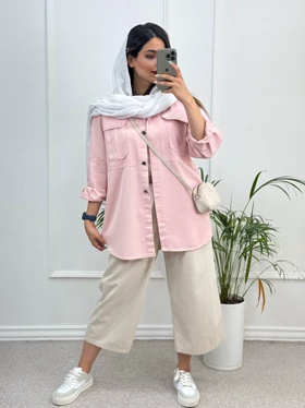 مانتو کتان ساتین