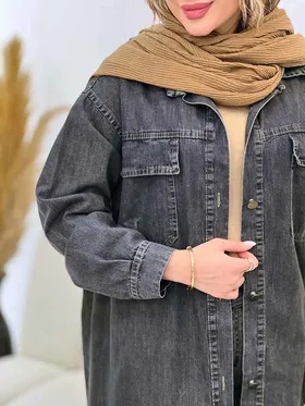 مانتو جین دو جیب پاکتی آنیسا