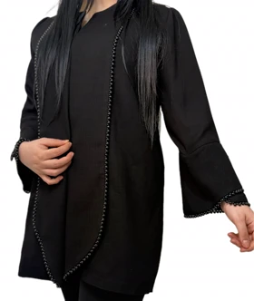 مانتو مشکی مرواریدی