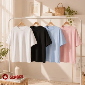 تیشرت باکسی زنانه پاستلی پنبه‌ای افراتین