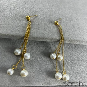 گوشواره زنانه مدل آبشاری مرواریدی 20371