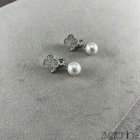 گوشواره زنانه YSX ونکیف نگین‌دار مرواریدی 20378