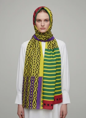 شال منگوله‌دار نخی