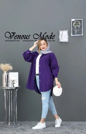 مانتو دوجیب آستین پفی