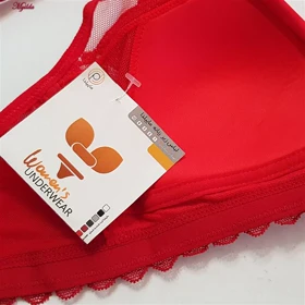 ست شورت و سوتین مدل پاپیون بدون فنر کاپ اسفنجی رنگ قرمز ماییلدا کد 5300-A881