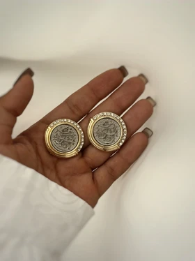 گوشواره سکه شعر (بی همگان به سر شود) طرح 2