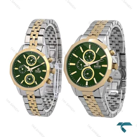 ساعت ست داتیس D8811GL سه موتوره دورنگ طلایی صفحه سبز Datis-6923-S