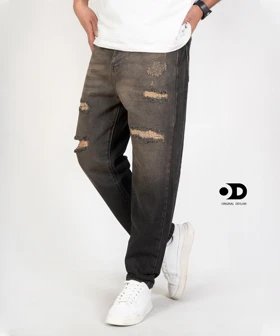 شلوار مام فیت تینت قهوه ای زاپ کاستوم مردانه کد S2026