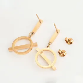 گوشواره میخی آویز جدید رزگلد ژوپینگ