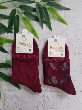 جوراب نیم ساق آلبالویی 1384