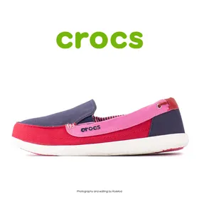 لوفر زنانه کراکس - Crocs Walu Canvas Loafer Nautical Navy/Pepper