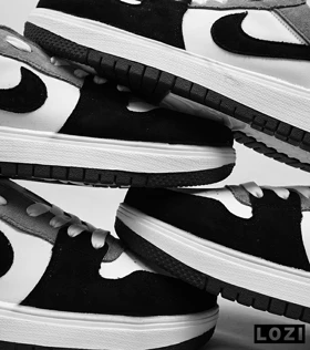 کفش کتانی مردانه طوسی مشکی سفید نایک NIKE SB