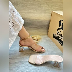 صندل پاشنه پشت‌باز طلقی _ 1427