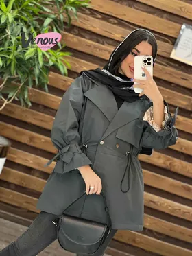 بارانی دودکمه آستین عروسکی