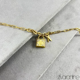 دستبند زنانه طرح لویی ویتون با آویز قفل 40184