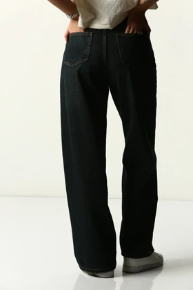 شلوار نیم بگ زنانه آبی