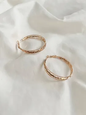گوشواره حلقه‌ای طرح طلا