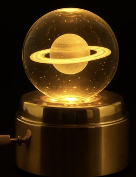 چراغ خواب گوی کریستال طرحدار/ گردان / سایز کوچک