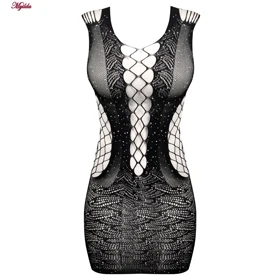 سرهمی فانتزی زنانه مدل نگین‌دار کد 4860-7117 رنگ مشکی
