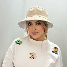 کلاه باکت کتان ساده