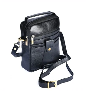 کیف دوشی چرم طبیعی مینی اطلس