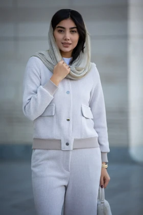 بامبر زنانه بیسکوئیتی دوجیب