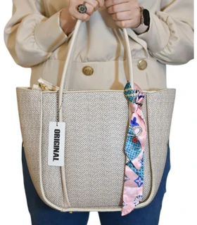 کیف زنانه چرم طرح کنف آرمانی مدل SH-1807