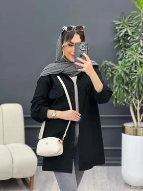 مانتو آستین برش‌دار سر جیب دکمه