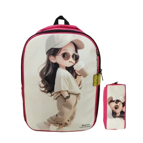 کیف مدرسه دخترانه مدل cute girl با جامدادی