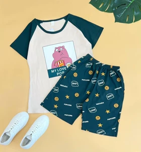 بلوز و شلوارک نخ و پنبه کد 2184