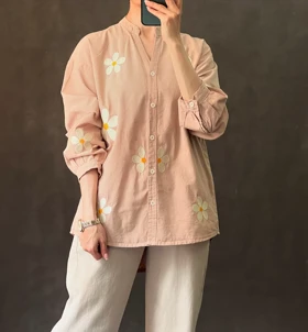 شومیز بابونه خنک لینن