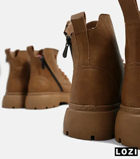 نیم بوت چرمی مردانه قهوه ای Timberland
